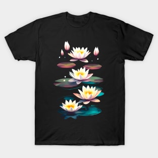 White water lilies magic night T-Shirt